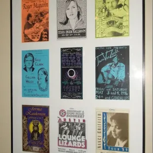 Photos of some of the artists who've played at Cactus Café. Put these on a big screen, and you'll be able to see 'em better.