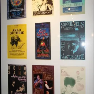 Photos of some of the artists who've played at Cactus Café. Put these on a big screen, and you'll be able to see 'em better.