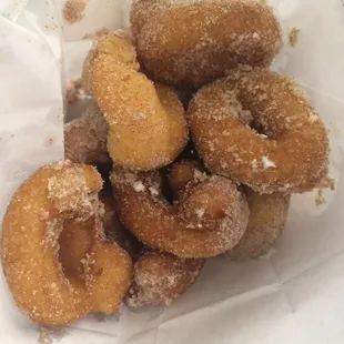 Cinnamon Sugar Mini Doughnuts!!!! So good! 6 for $2, 12 for $3.50, 24 for $6