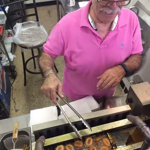 Cutest owners making fresh mini doughnuts