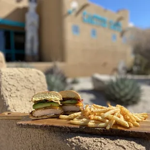 The spicy Clucker: grilled chicken breast, cheddar cheese, avocado, bacon, and pepper jam.