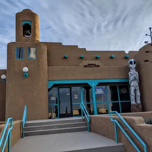 the entrance to the restaurant