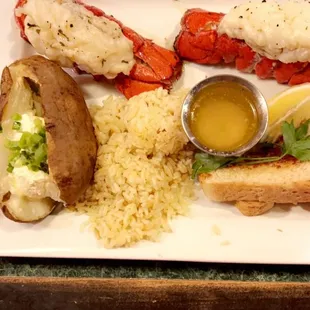 Rib eye and lobster