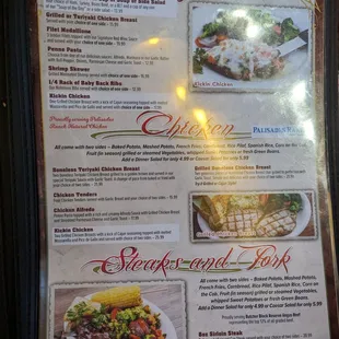 Meats menu