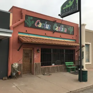 the front of the restaurant