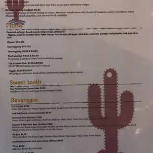 menu