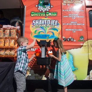 We also have some of the best shaved ice!! Create your own With our Flavor Oasis!!