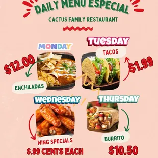 Daily specials