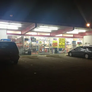 cars parked in front of the store