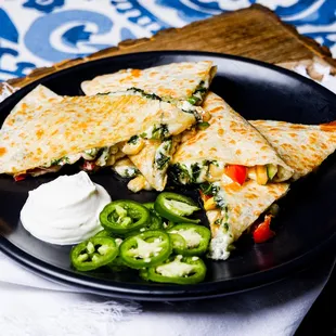 Spinach and Vegetable Quesadilla