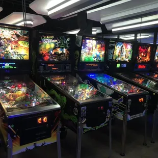 Assortment of pinball machines