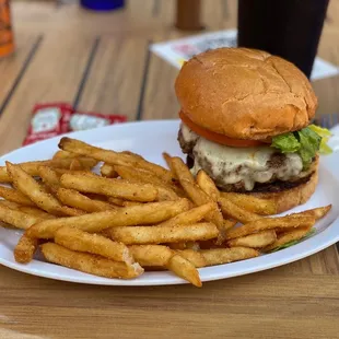 A serious burger and perfectly seasoned &quot;cactus fries&quot;