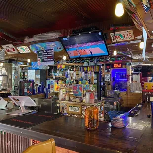 Here&apos;s the bar with a few seats.