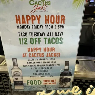 Happy Hour Menu Winter 2023