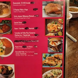 a menu for a mexican restaurant