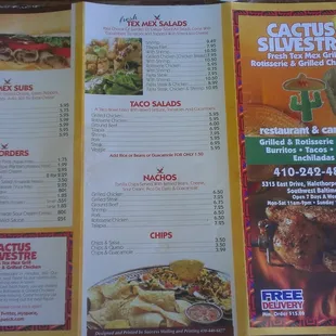 Other side of their menu