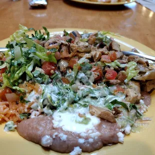 Plte Pullo asad with refried beans