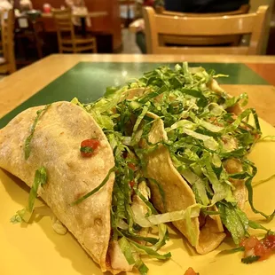 Crispy chicken tacos