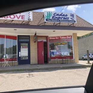 the front of a restaurant