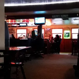 Restaurant interior and view of the bar area