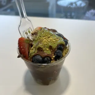 Strawberry Pistachio Fruit Cup