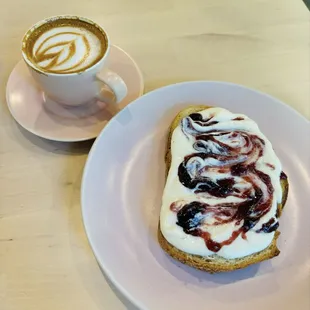 Ricotta toast and macchiato