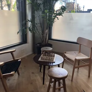 sitting area with chess!