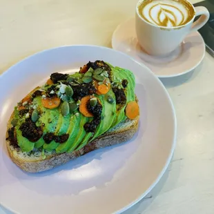 Avocado toast and macchiato