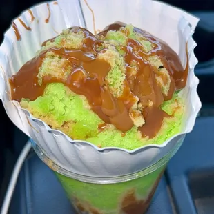 Green apple w caramel...
