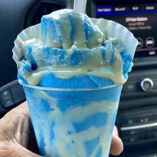 Blue coconut cream...