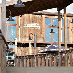 the entrance to the restaurant