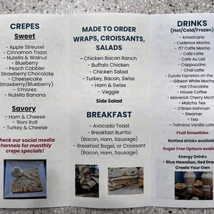 Menu inside
