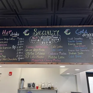 Drink menu