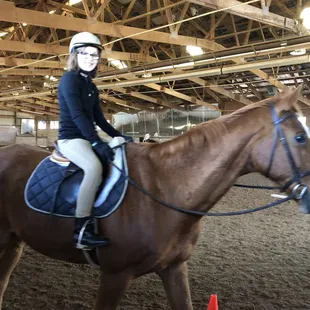 My daughter riding  Z