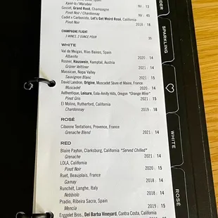 By the glass menu 7/9/22