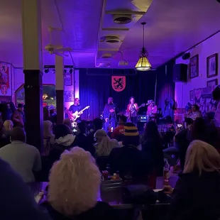 a band playing on stage