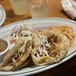 a plate of mexican food