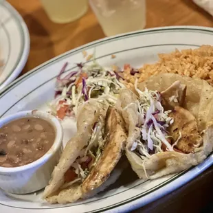 a plate of mexican food