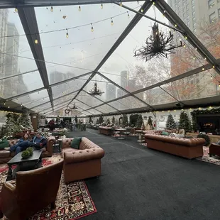 It&apos;s so cute! Lots of electric fireplace lounge areas!