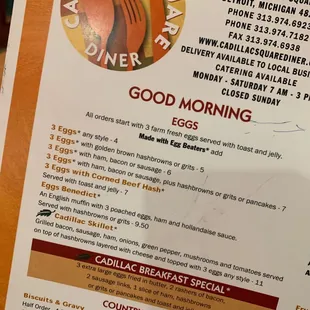 Great menu!