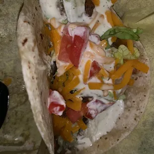 Spicy Beef Taco, add the jalapeño ranch - yes