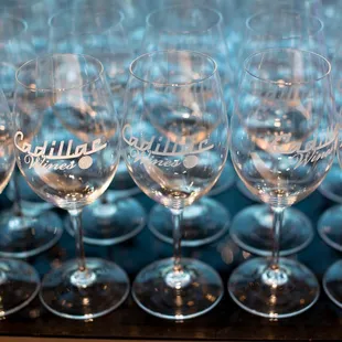 When you get a tasting with us, we only use Riedel glasses