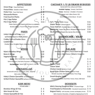 the menu