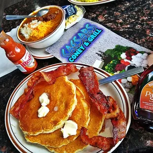 pancakes and bacon
