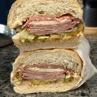 Caesar&apos;s Special...2 Kinds of Salami, Ham, Mortadella, Pepper Jack, Nonno&apos;s Meat Sauce, Lettuce &amp; Pepper&apos;s $8 Delicious!!!