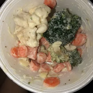 Cauliflower, broccoli, carrots. Where&apos;s the pasta