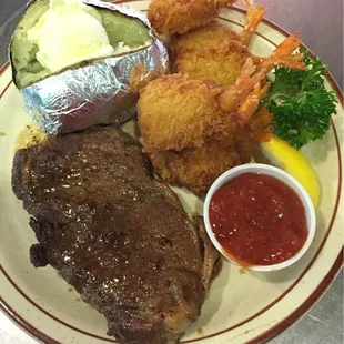 ny strip &amp; shrimp special ...Looks so good