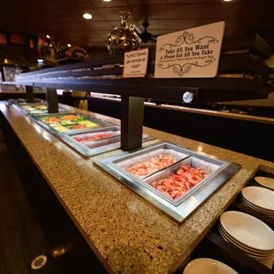 interior, sushi and sashimi