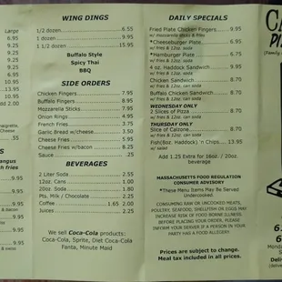 menu