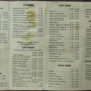 menu